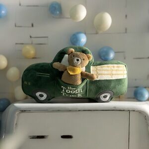 Monami Designs “The Tooth Truck” Tooth Fairy Plush Pillow Vintage Green Truck